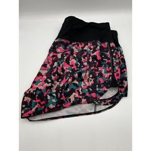 Athleta Womens S Lined Running Free Shorts‎ 3.5” Camo Pink Green Black